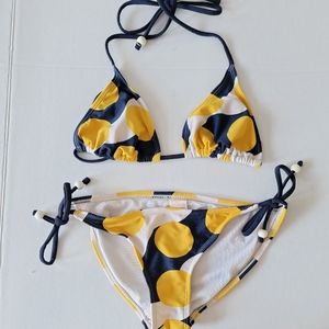 💘👙Xhilaration size Small Blue Yellow Polkadot Bikini